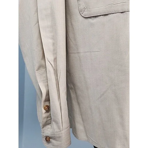 Orvis Mens Medium Long Sleeve Khaki Fishing Shirt Mesh Lined Vented Back - Picture 5 of 16